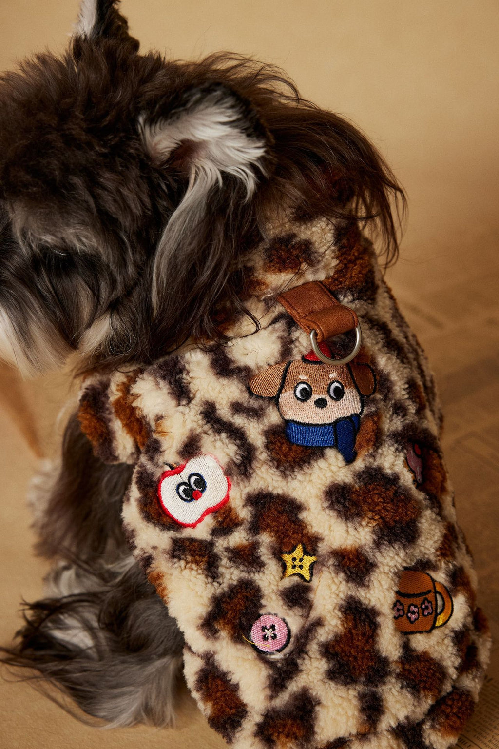 Retro Leopard Fleece Dog Vest