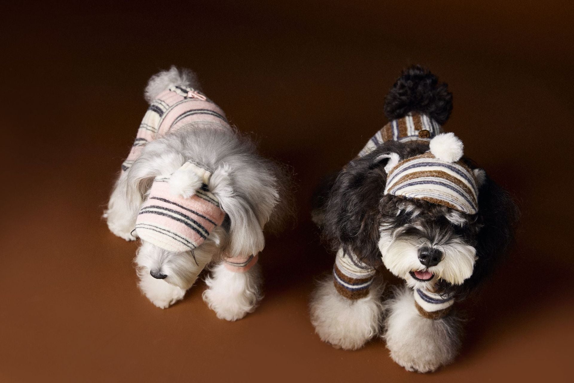 Retro Fuzzy Striped Four-Leg Suit