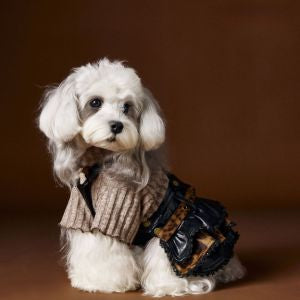 Leopard Ruffle Suspender Leather Dress