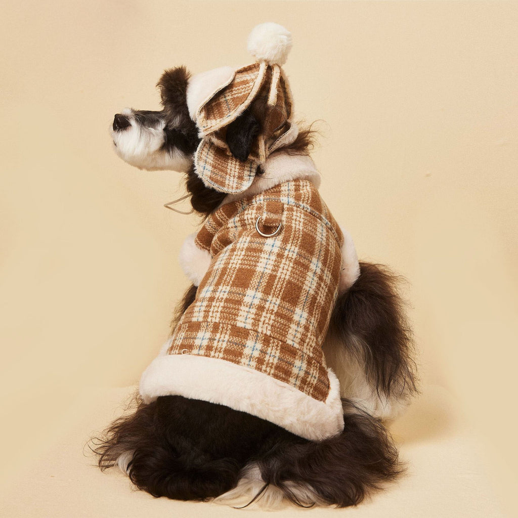 Plaid Fleece Lined Vest for Dogs