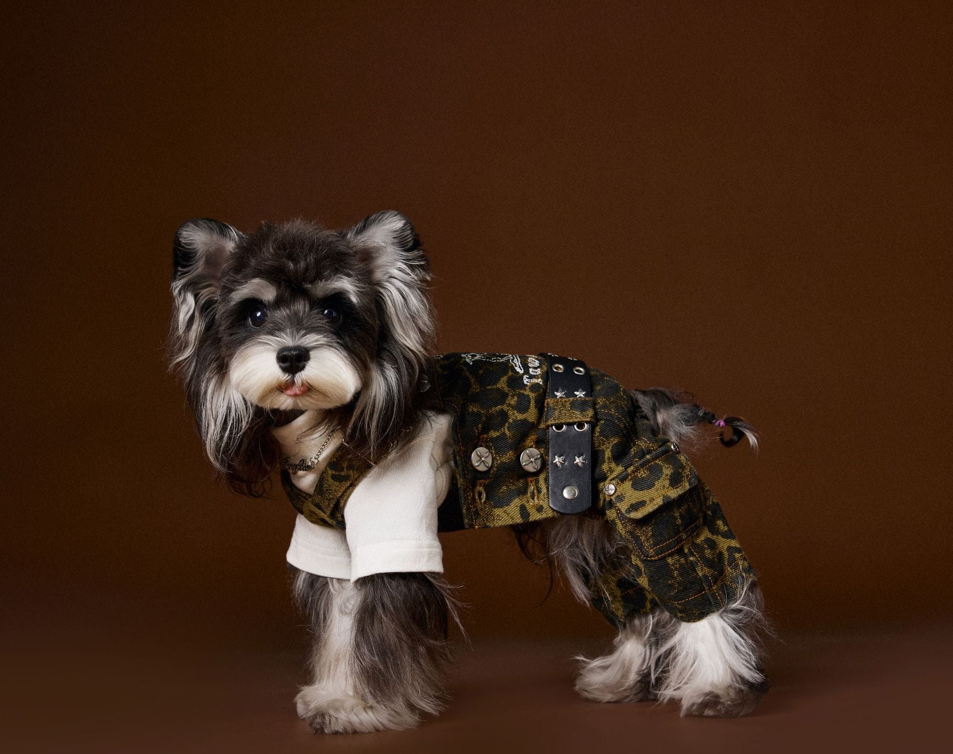 Leopard Suspender Jeans