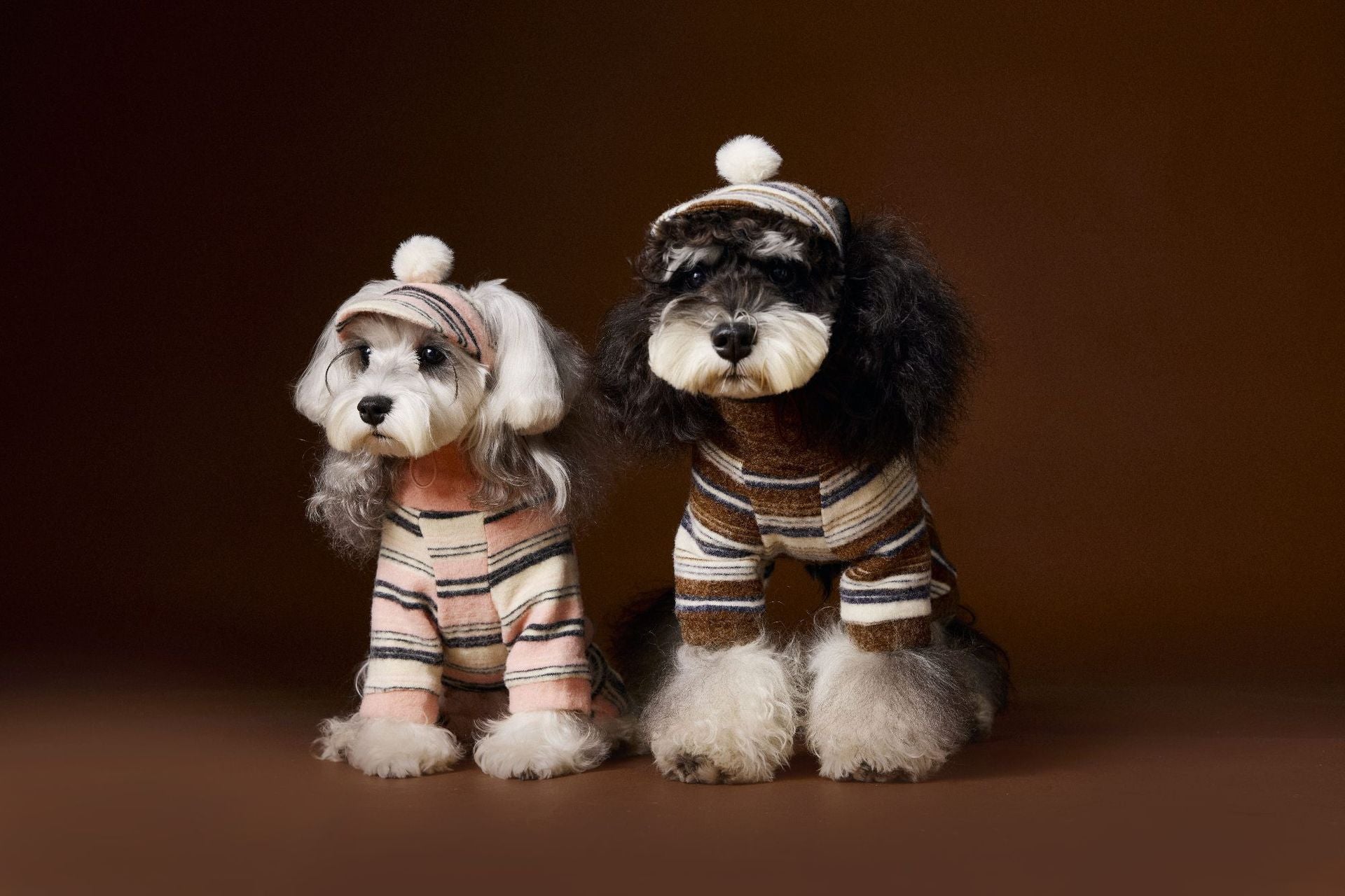 Retro Fuzzy Striped Four-Leg Suit