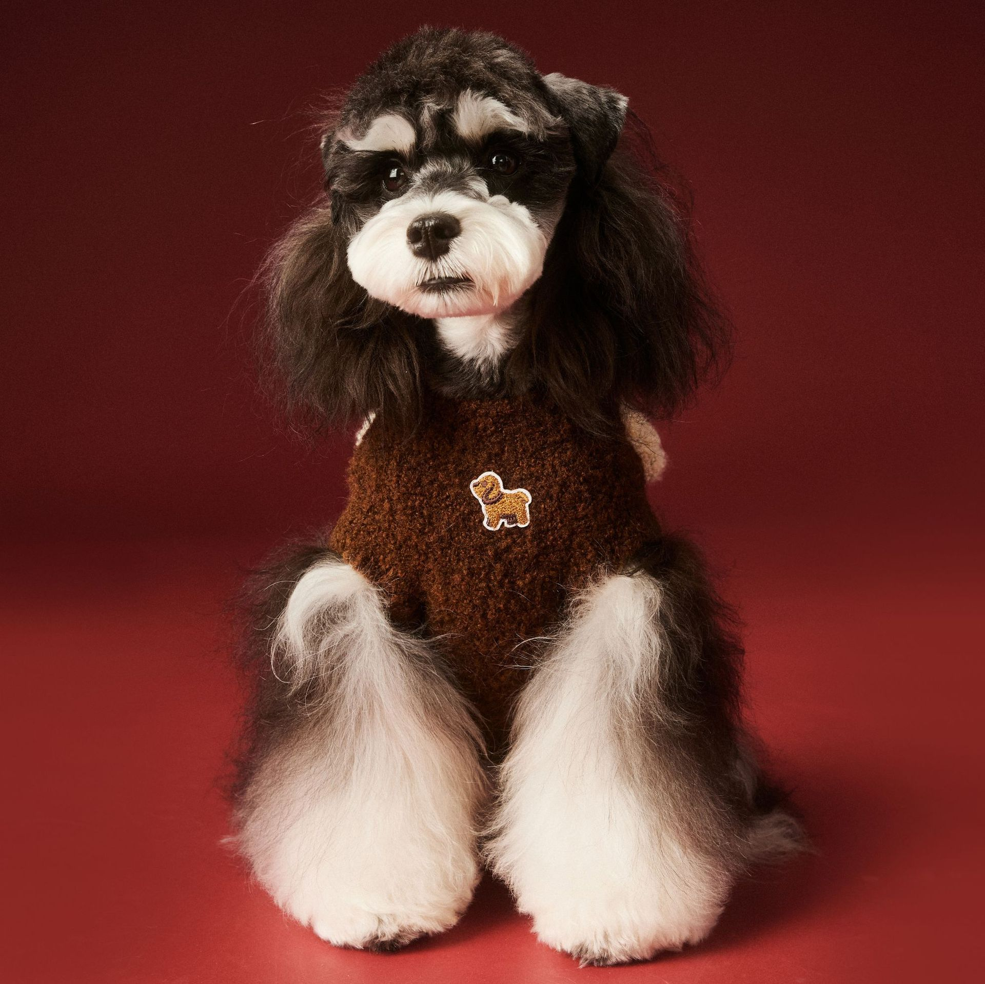 Teddy Patch Fleece Dog Sweater