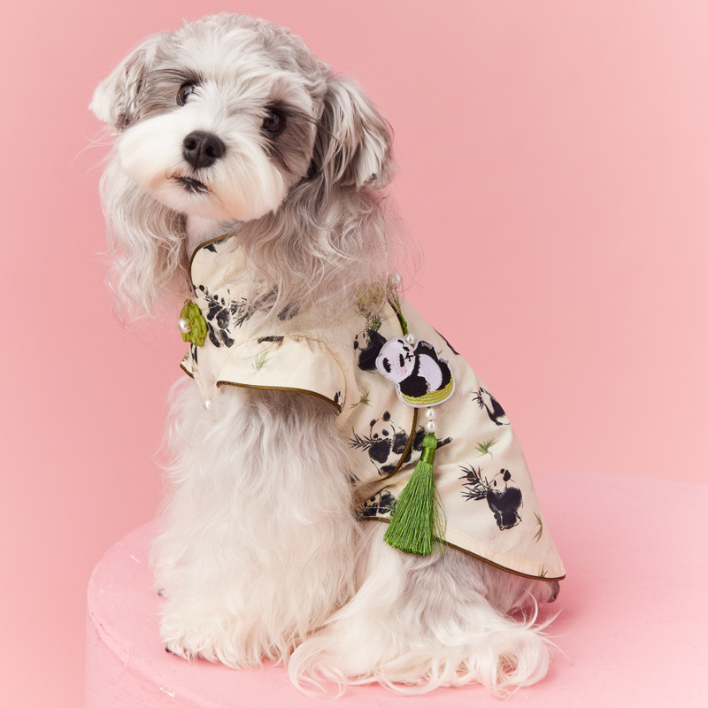 Panda print cheongsam dog dress