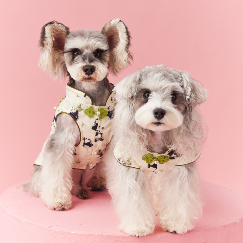 Panda print cheongsam dog dress
