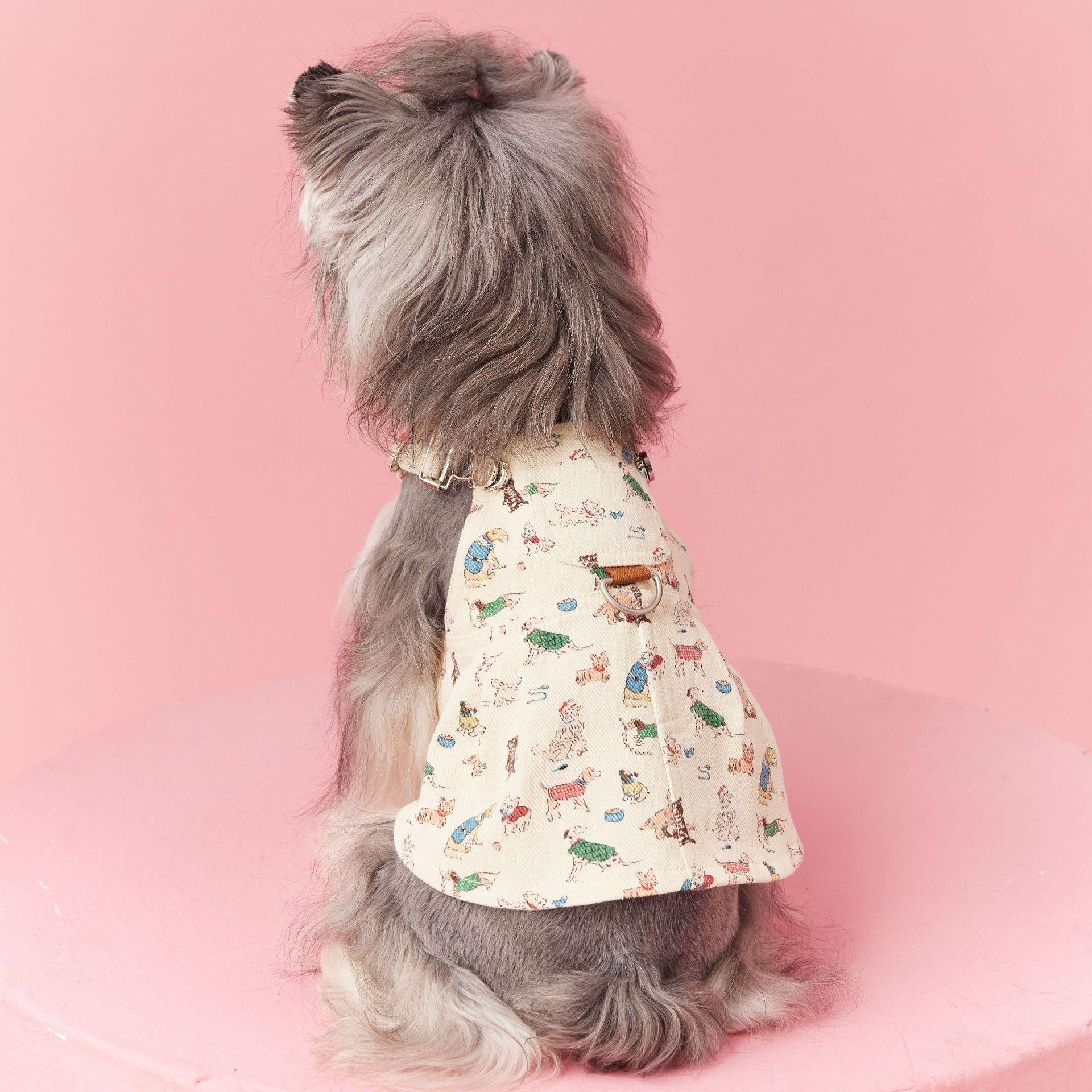 Vintage print harness dress