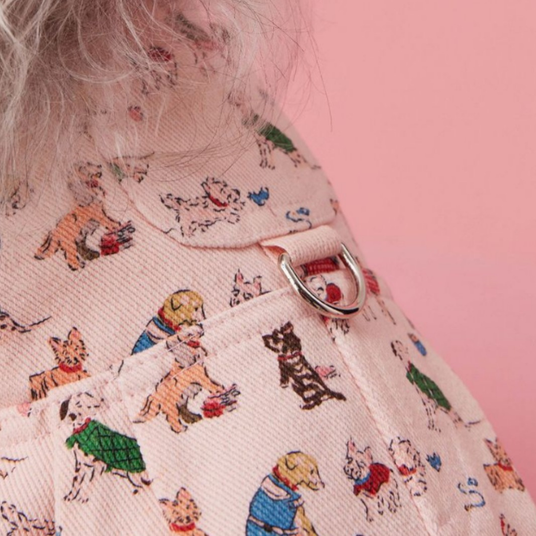 Vintage print harness dress
