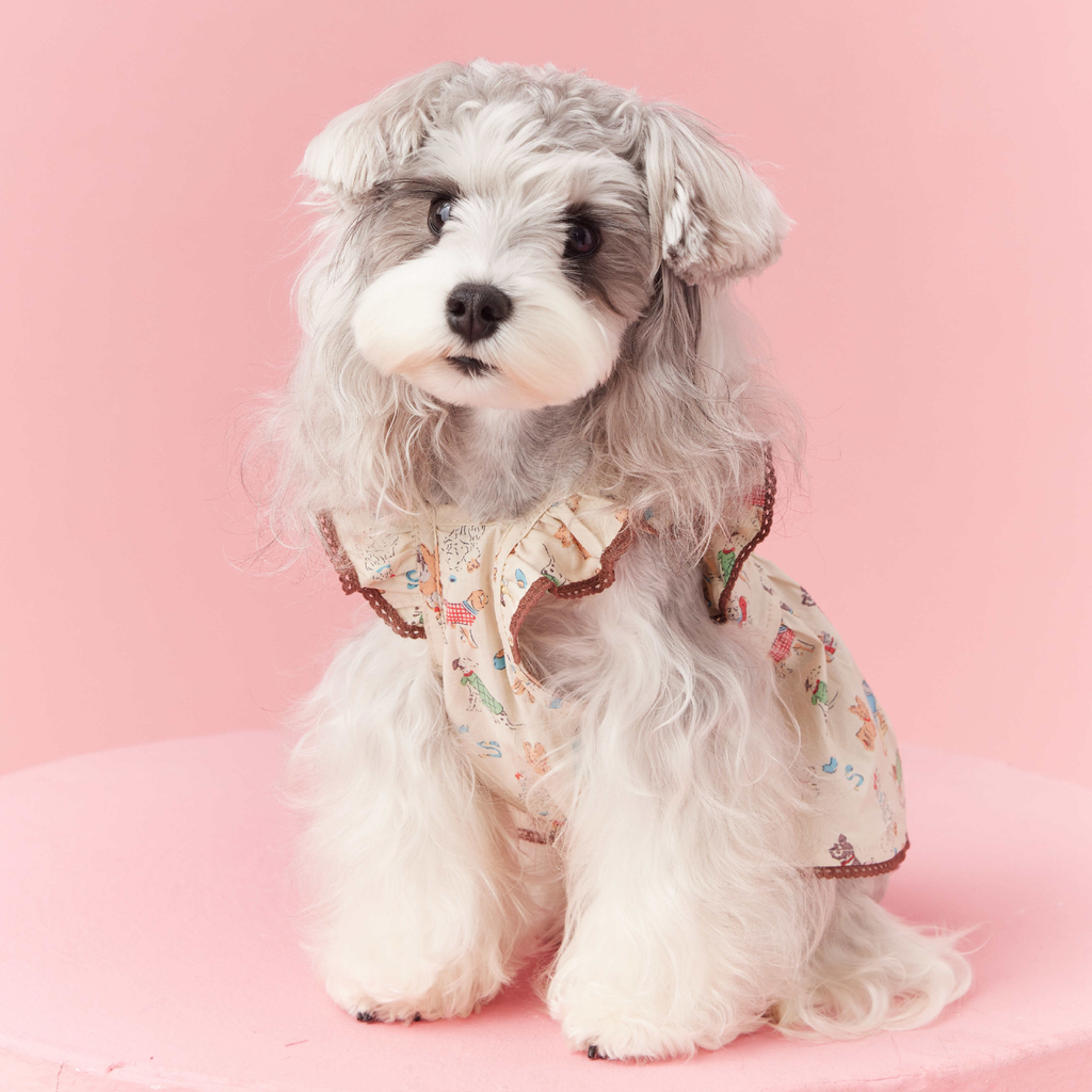 Vintage Dog Print Dress