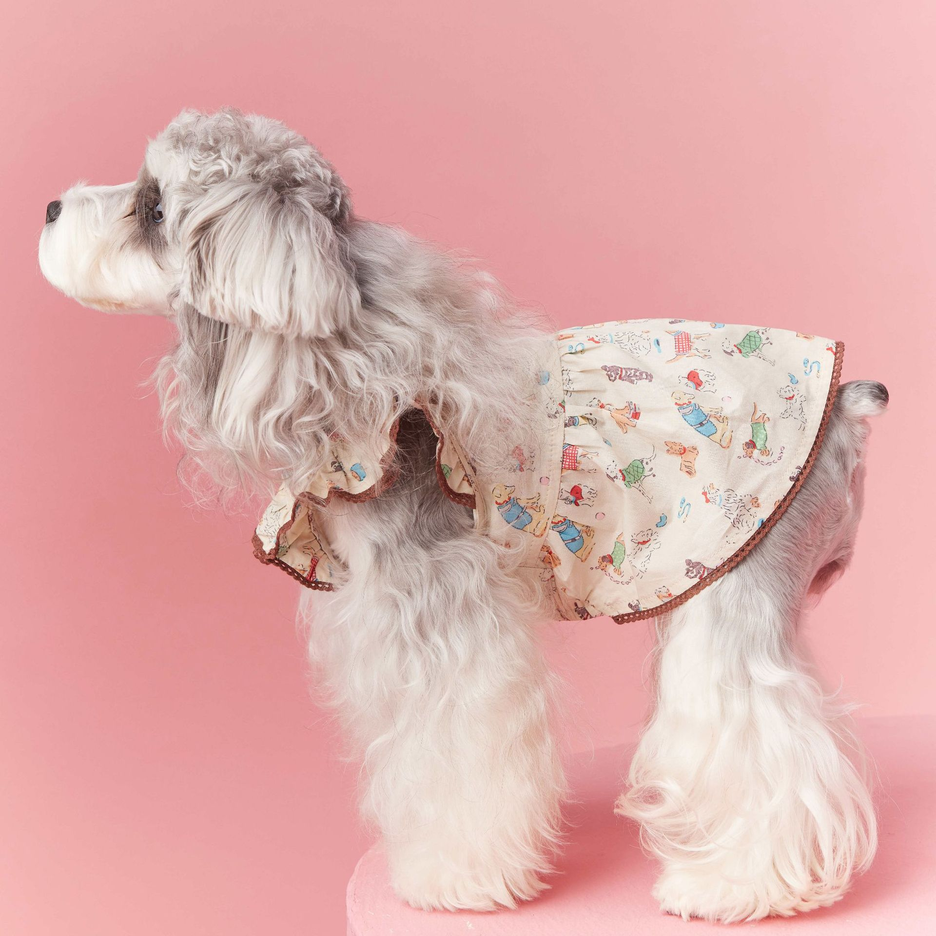 Vintage Dog Print Dress