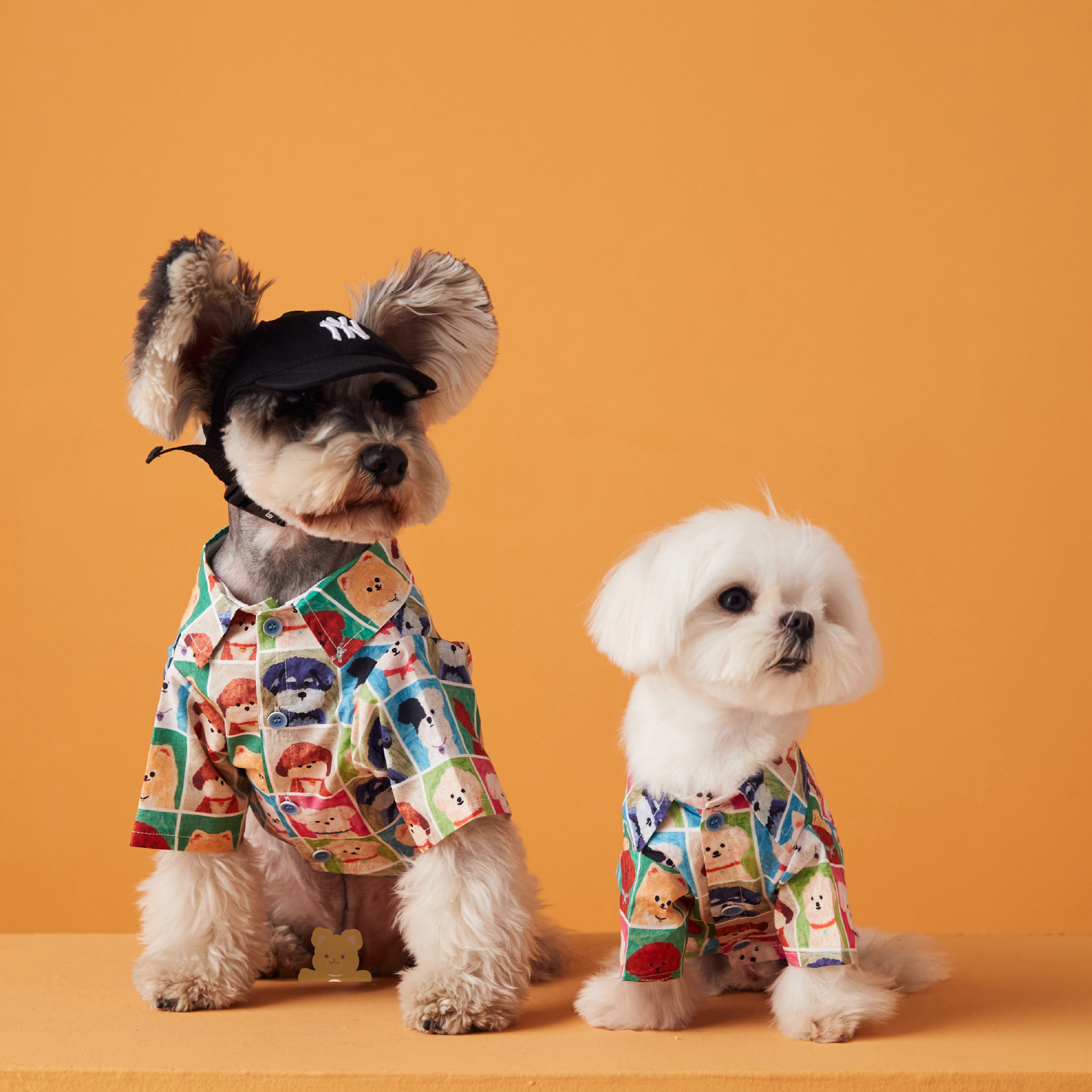 Colorful Cartoon Pup Print Shirt