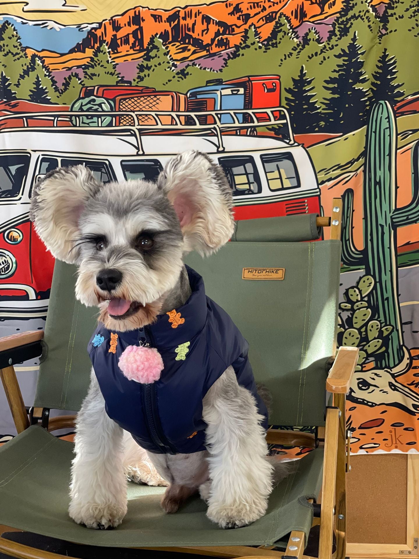 Cozy Teddy Embroidered Puffer Vest