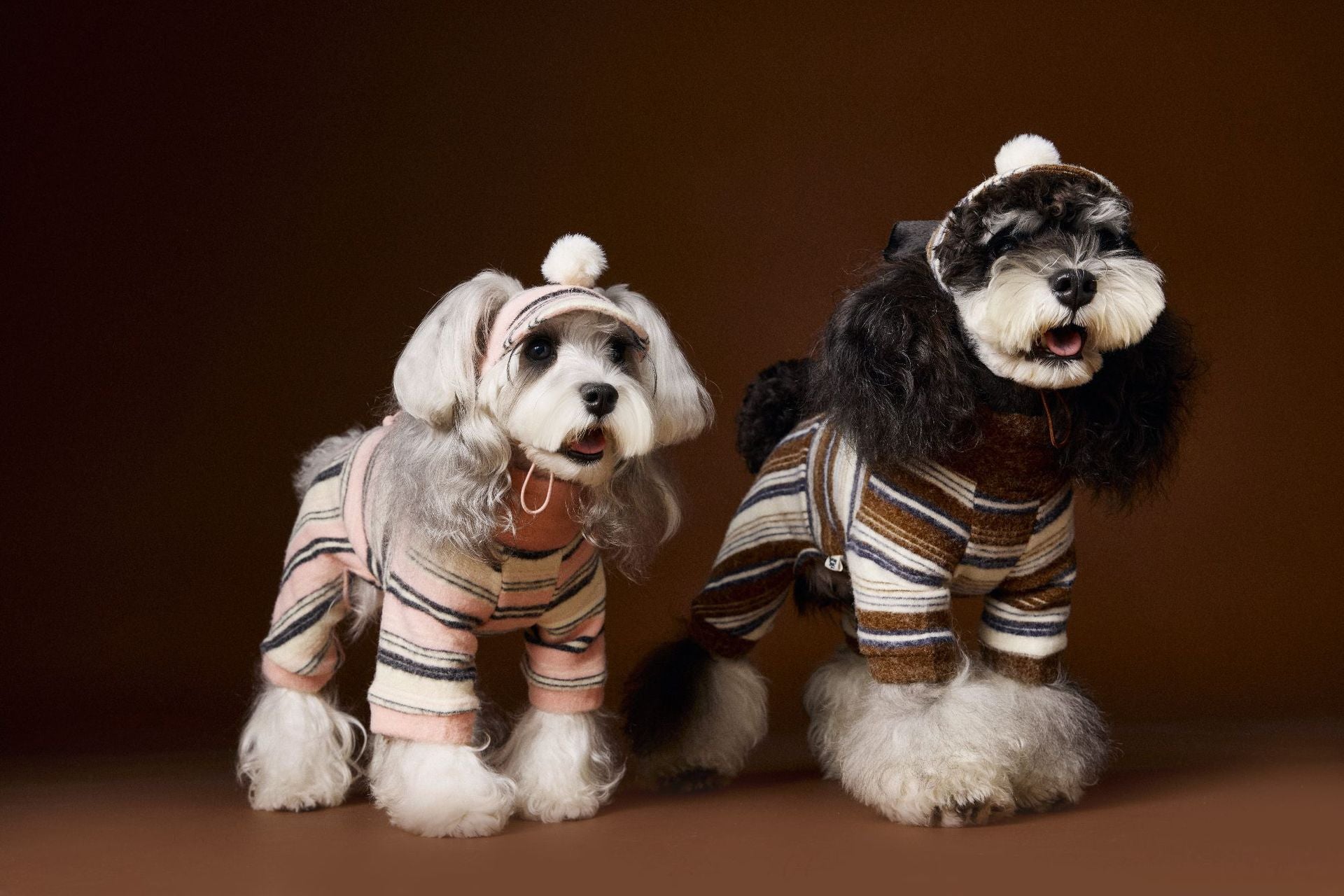 Retro Fuzzy Striped Four-Leg Suit