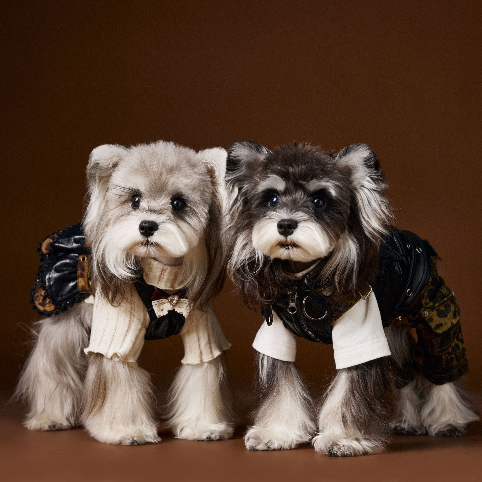 Leopard Ruffle Suspender Leather Dress