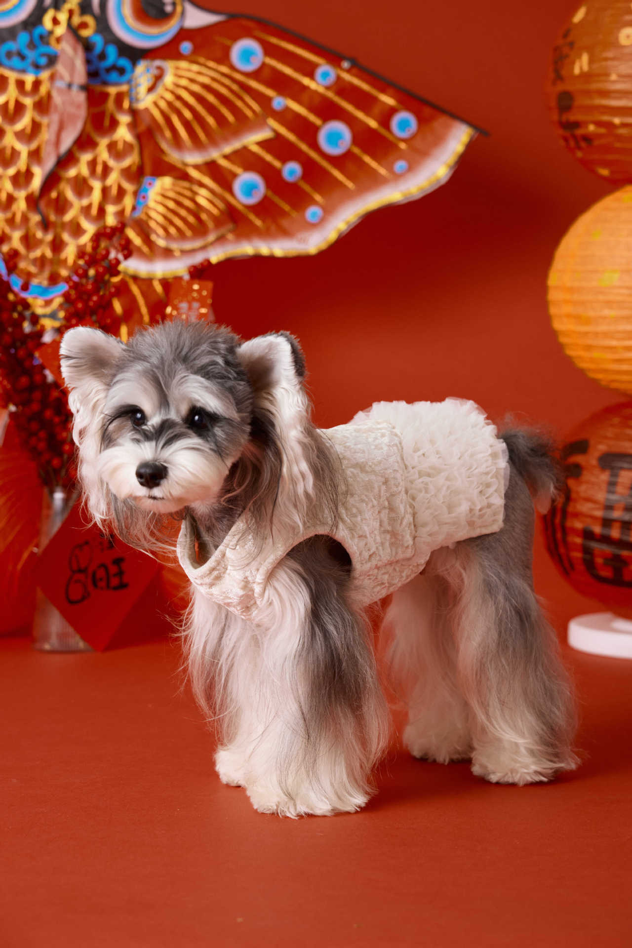 Chic Tweed Ruffle Dress for Dogs