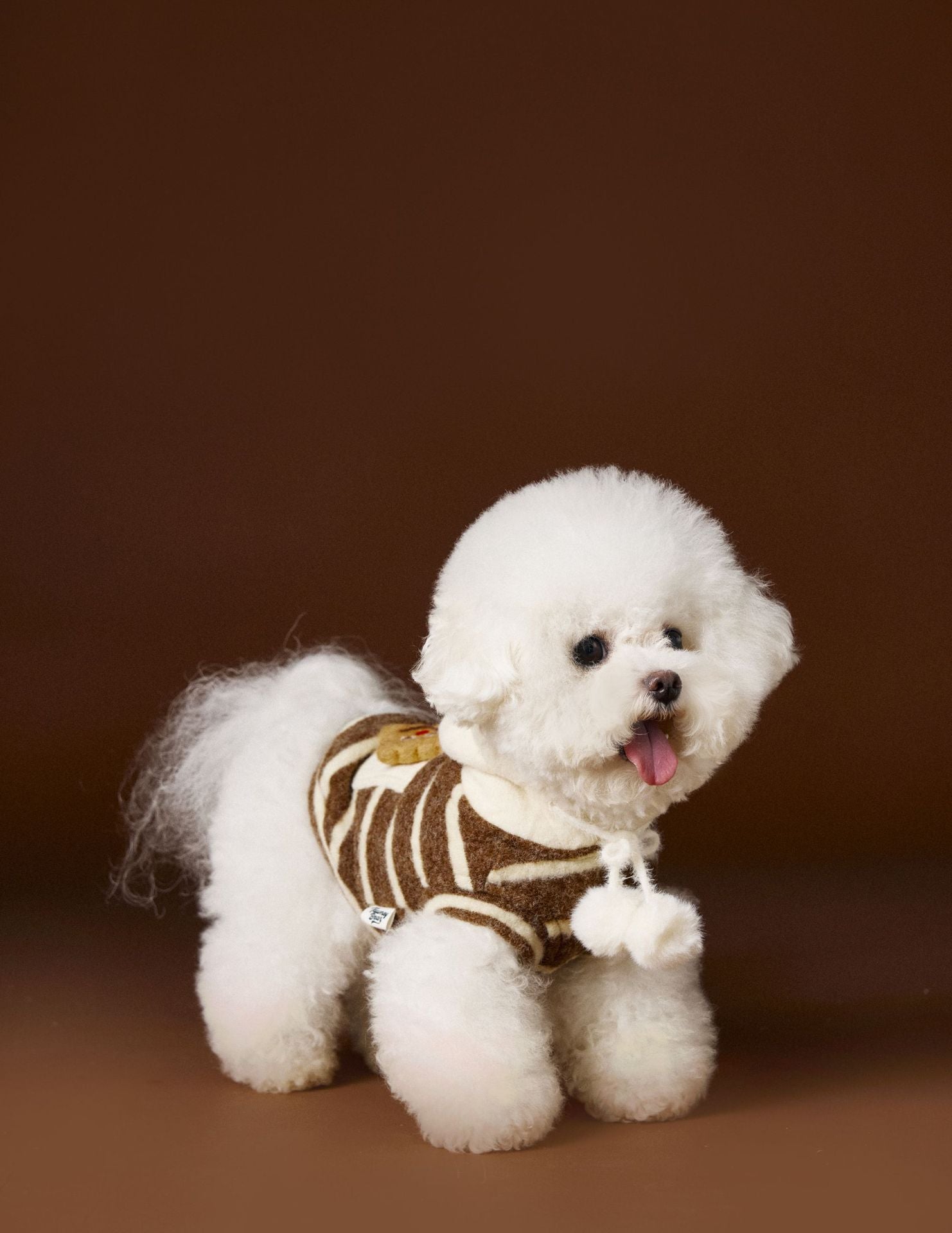 Fuzzy Stripe Sleeveless Hoodie