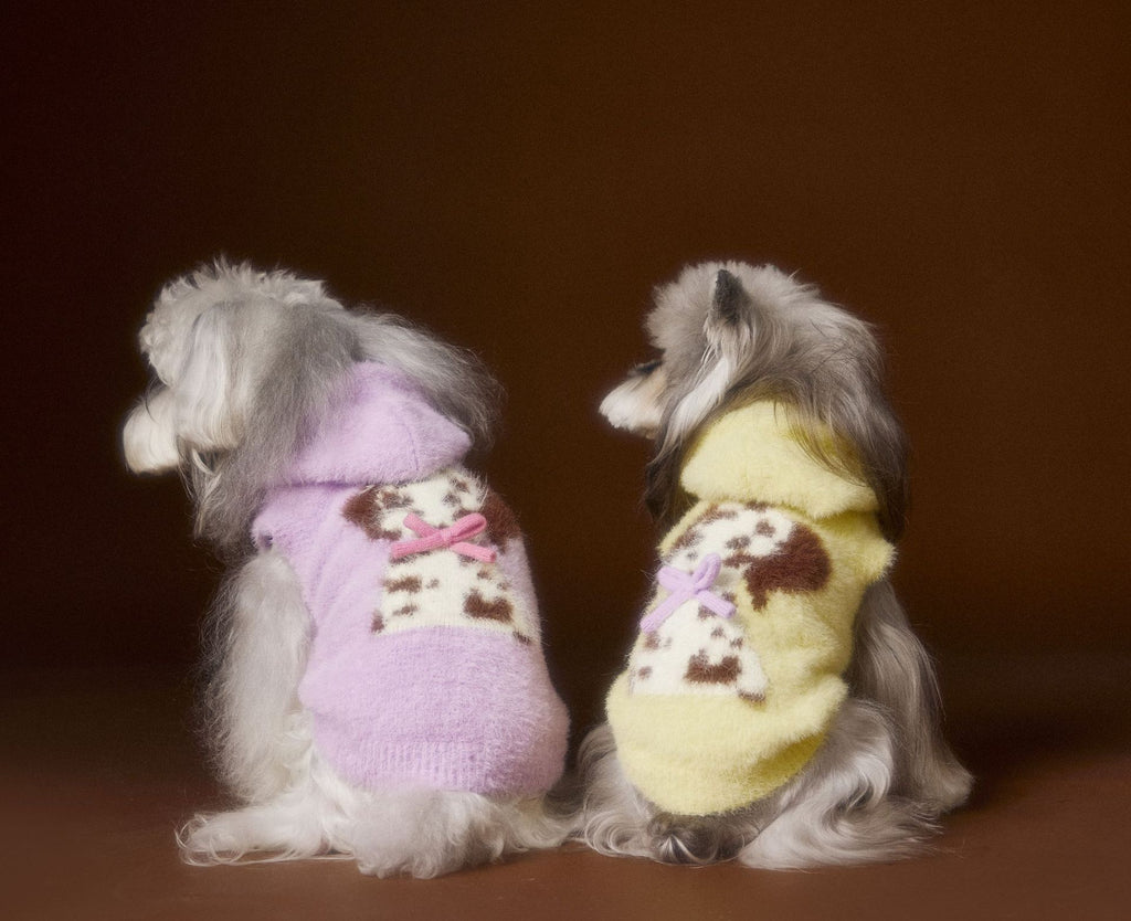 Spotted Pup Fuzzy Hooded Vest