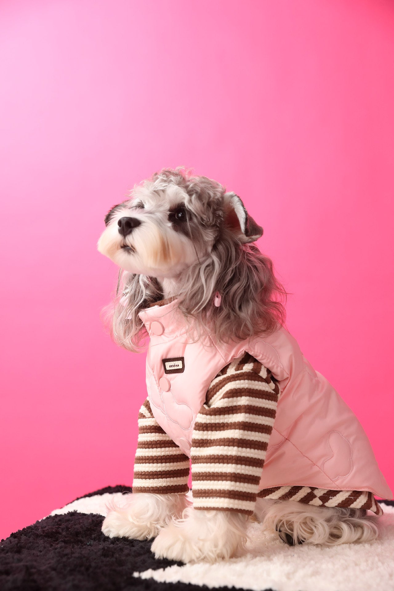 Warm Puffer Vest with Cloud Pattern