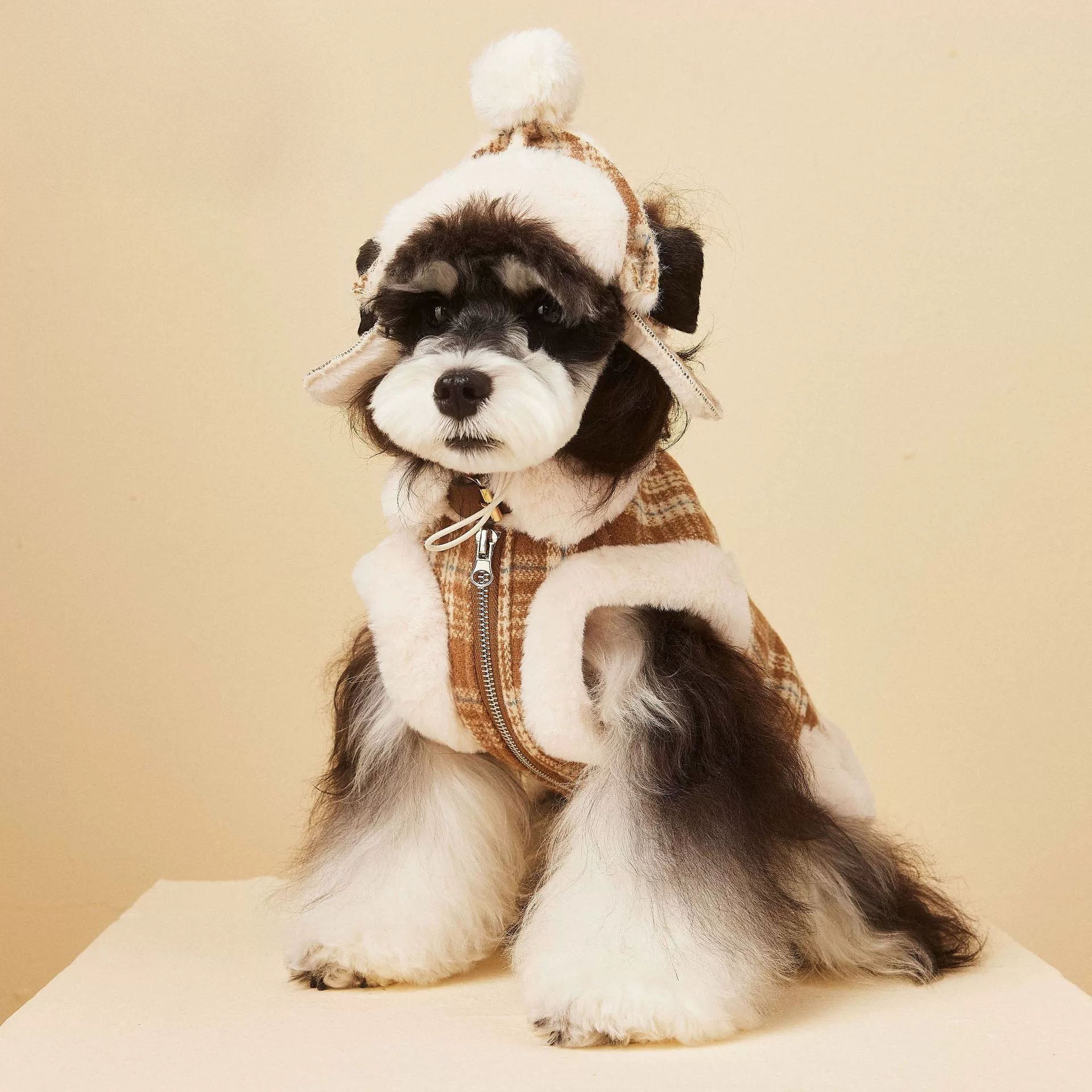 Plaid Fleece Lined Vest for Dogs