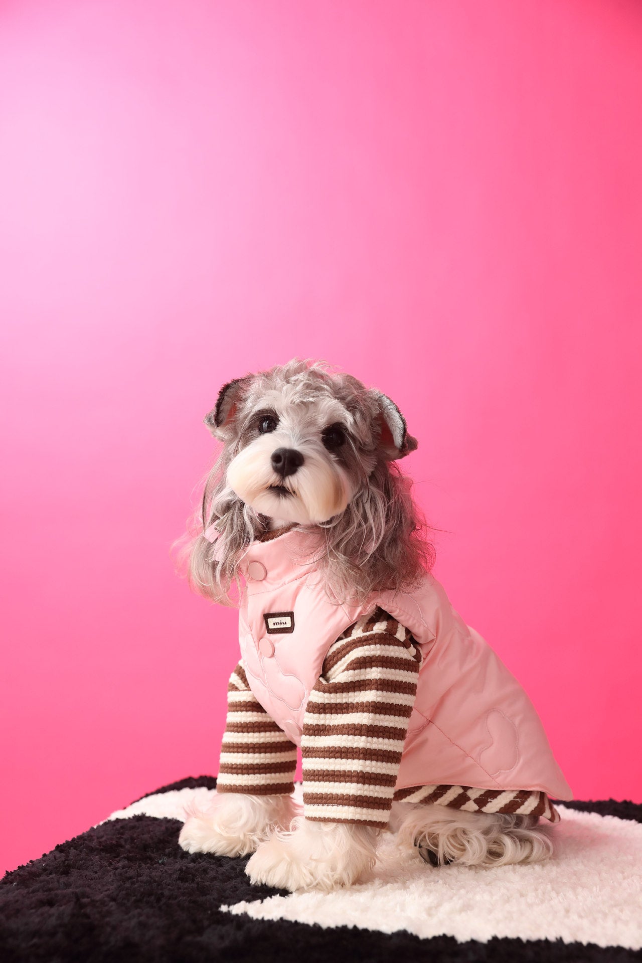 Warm Puffer Vest with Cloud Pattern