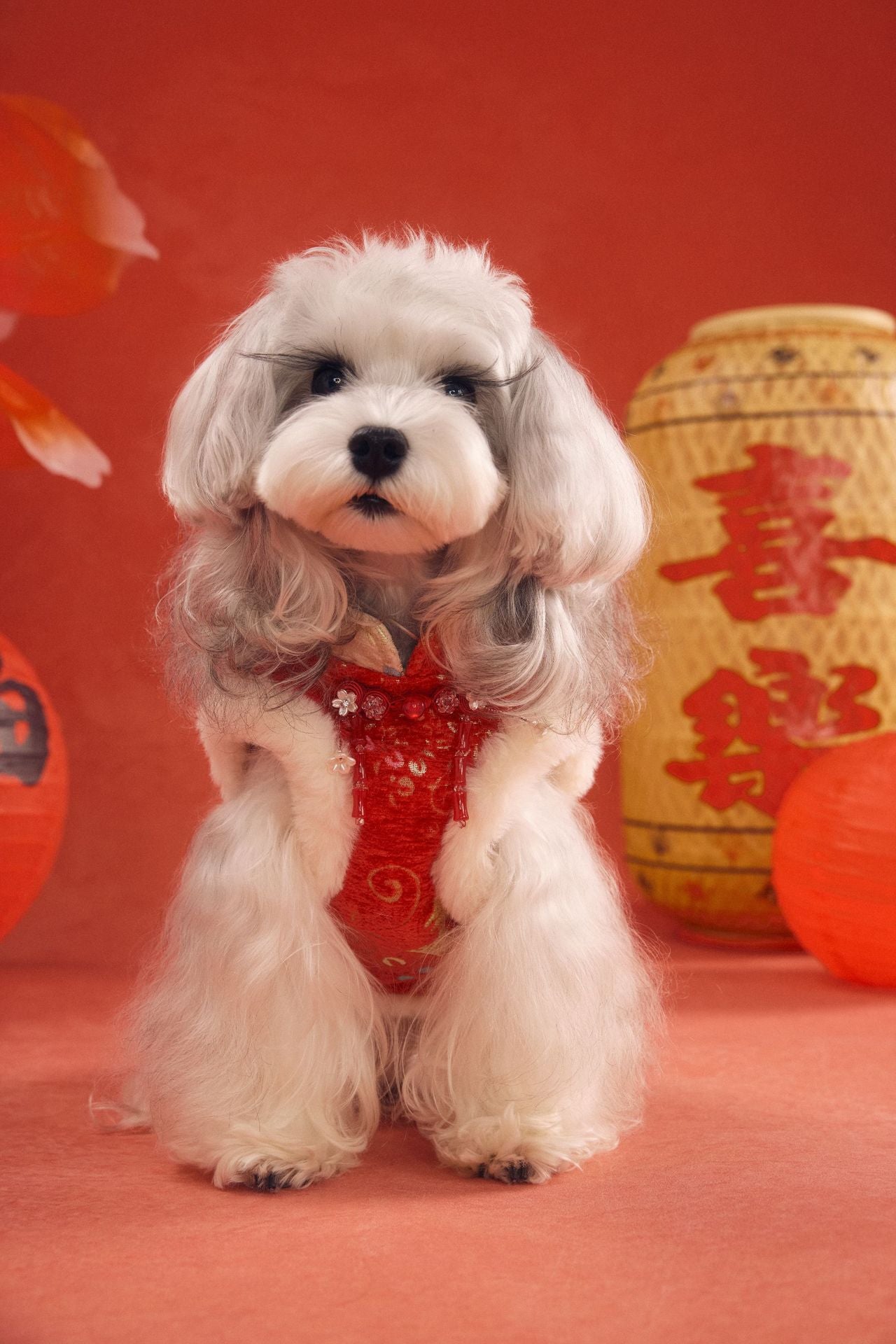 Festive Goldfish Brocade New Year Vest