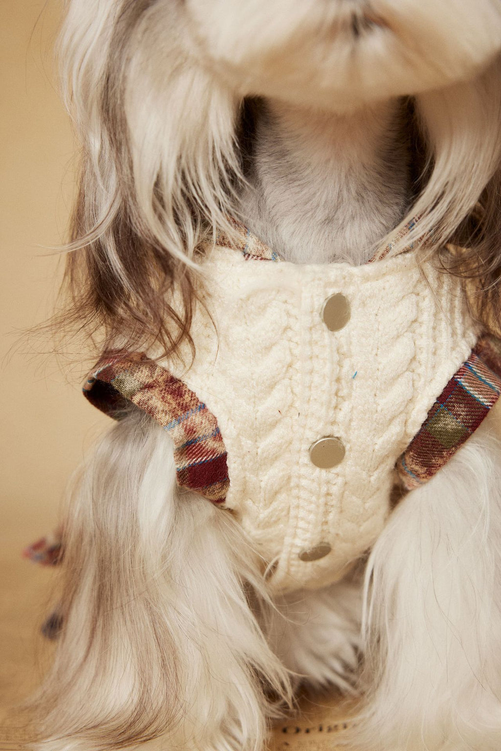Cable Knit Plaid Dress