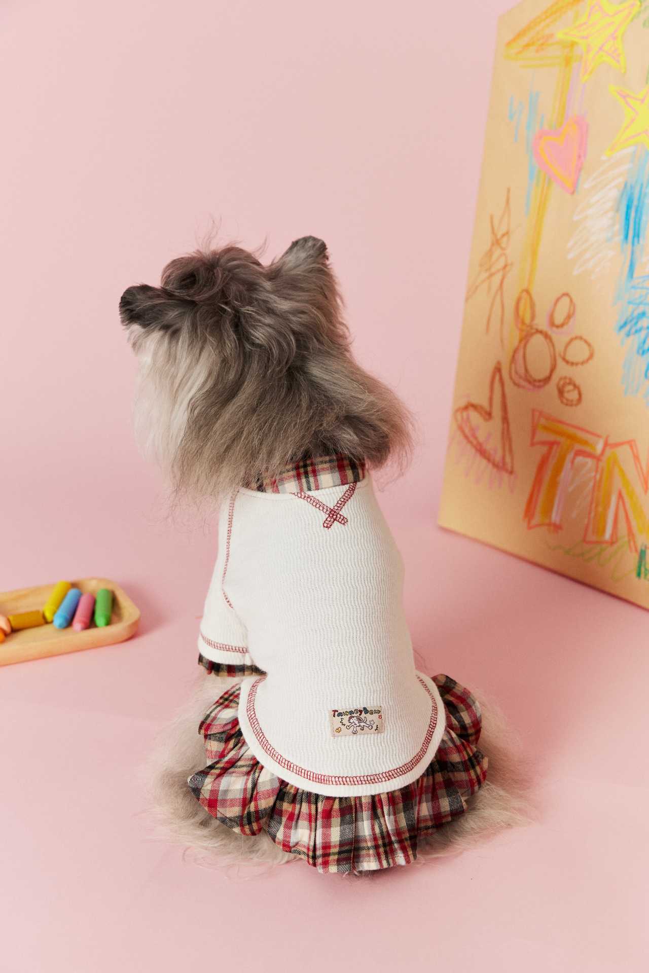 Plaid Doll Collar Knit Dress
