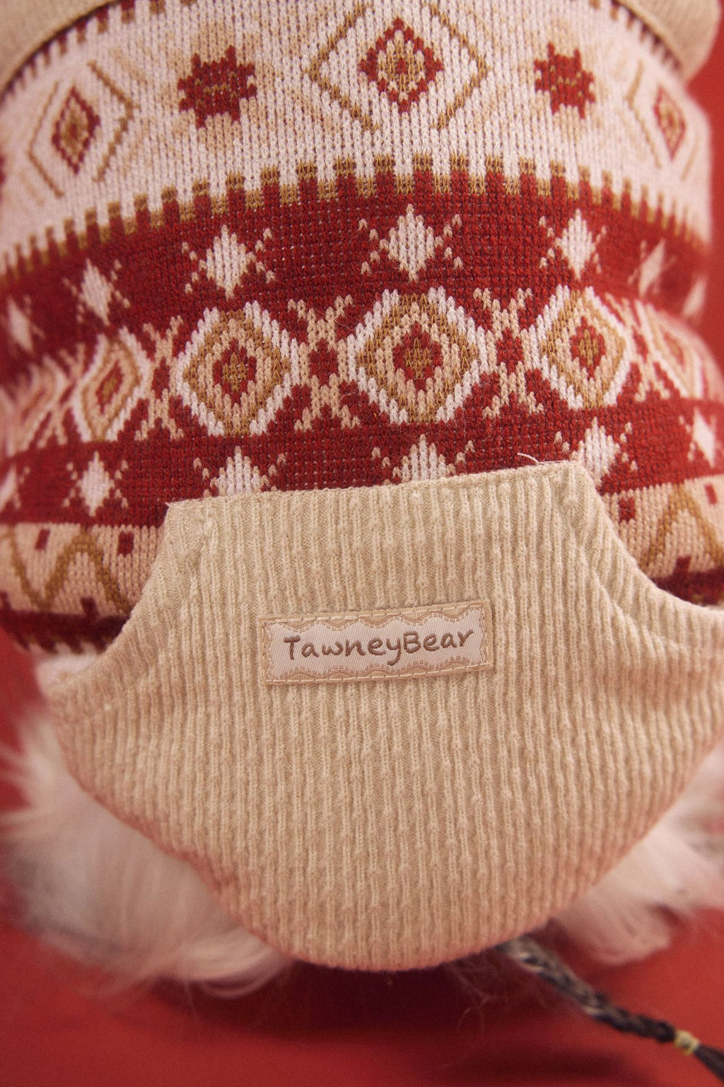 Fair Isle Knit Dog Vest with Corduroy Trim