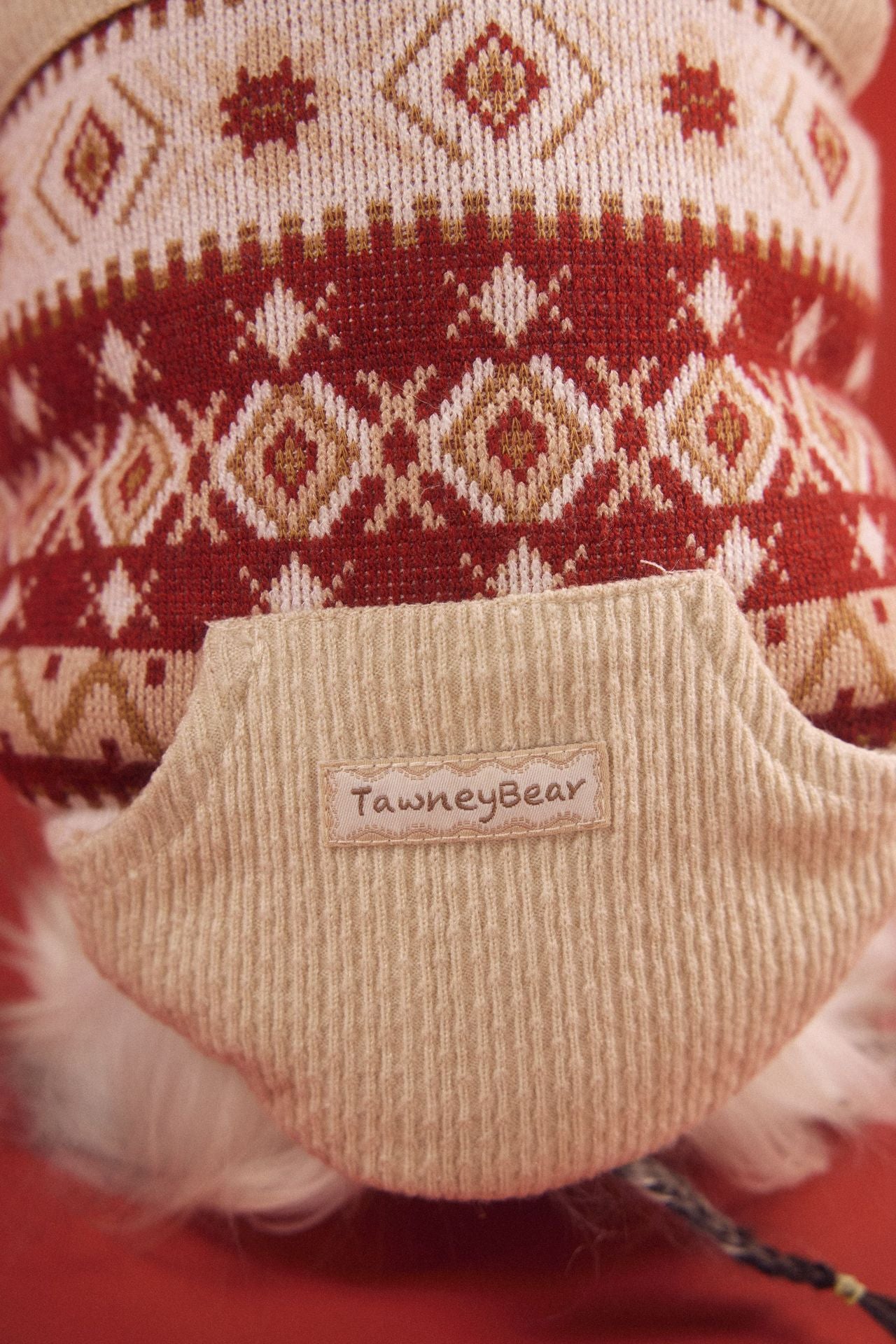 Fair Isle Knit Dog Vest with Corduroy Trim