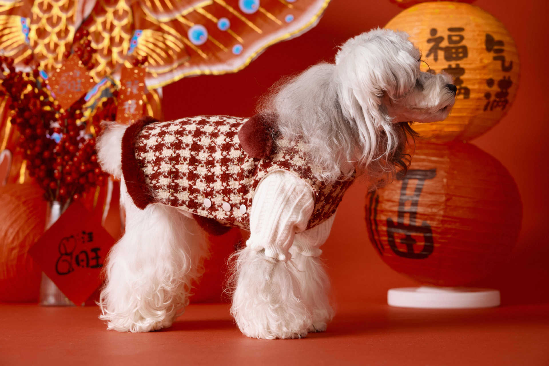 Vintage Houndstooth Winter Dress