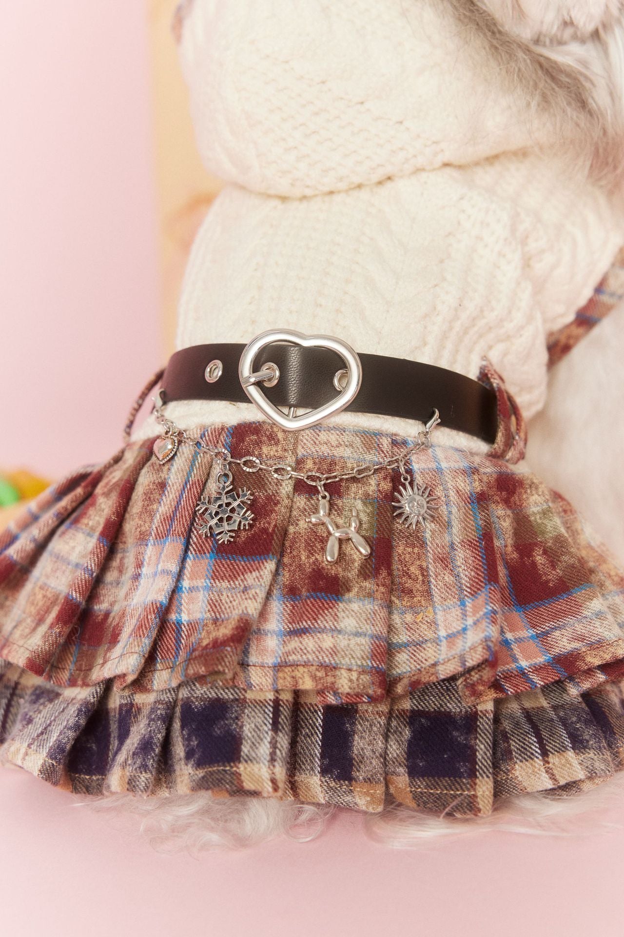 Cable Knit Plaid Dress