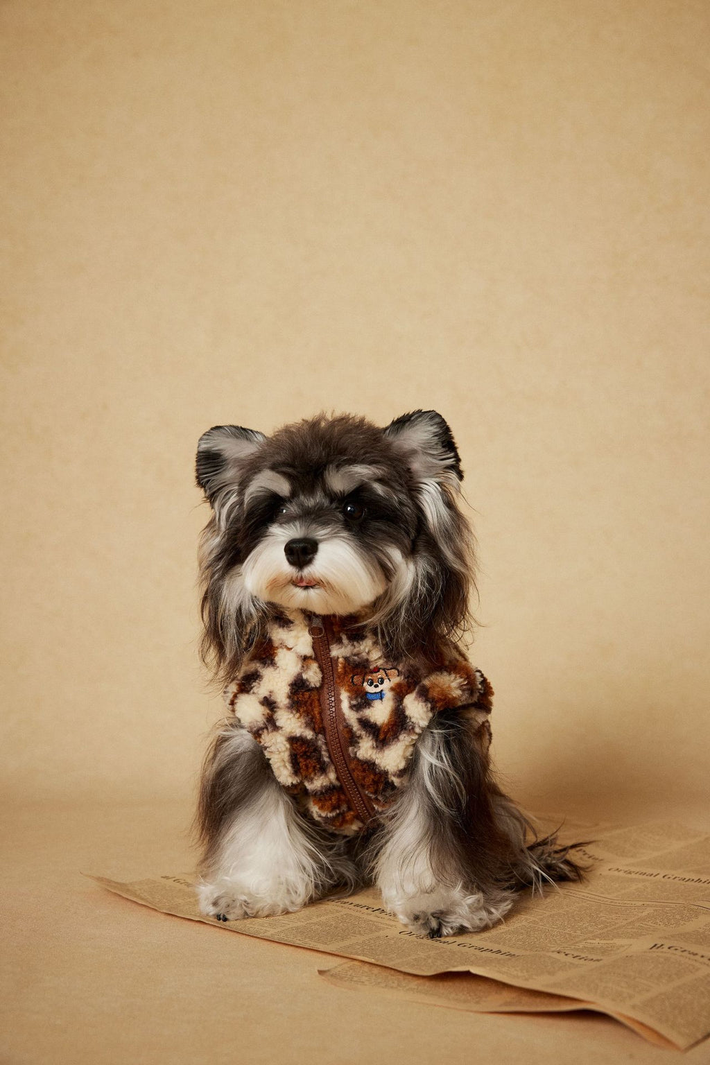 Retro Leopard Fleece Dog Vest