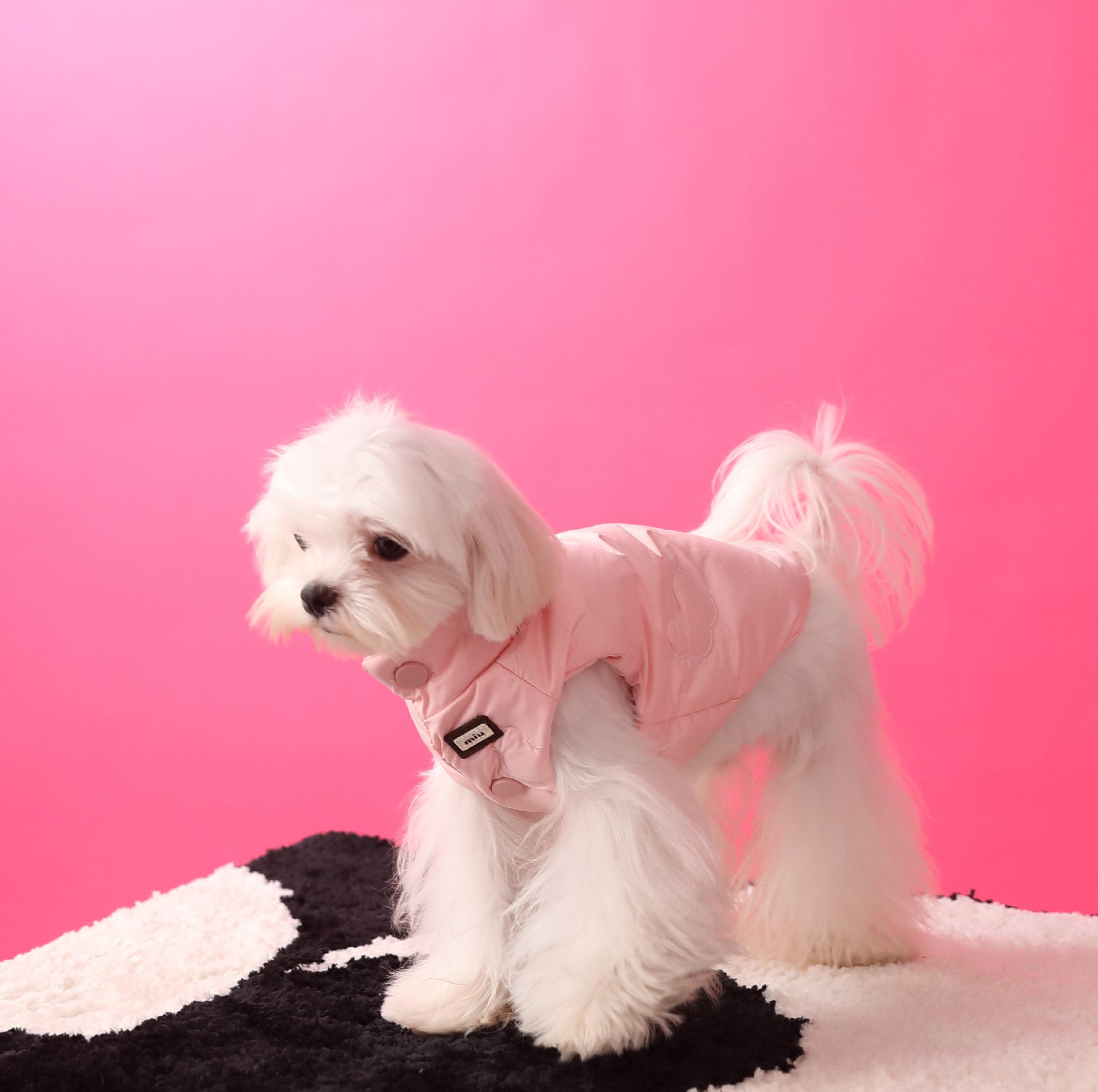 Warm Puffer Vest with Cloud Pattern