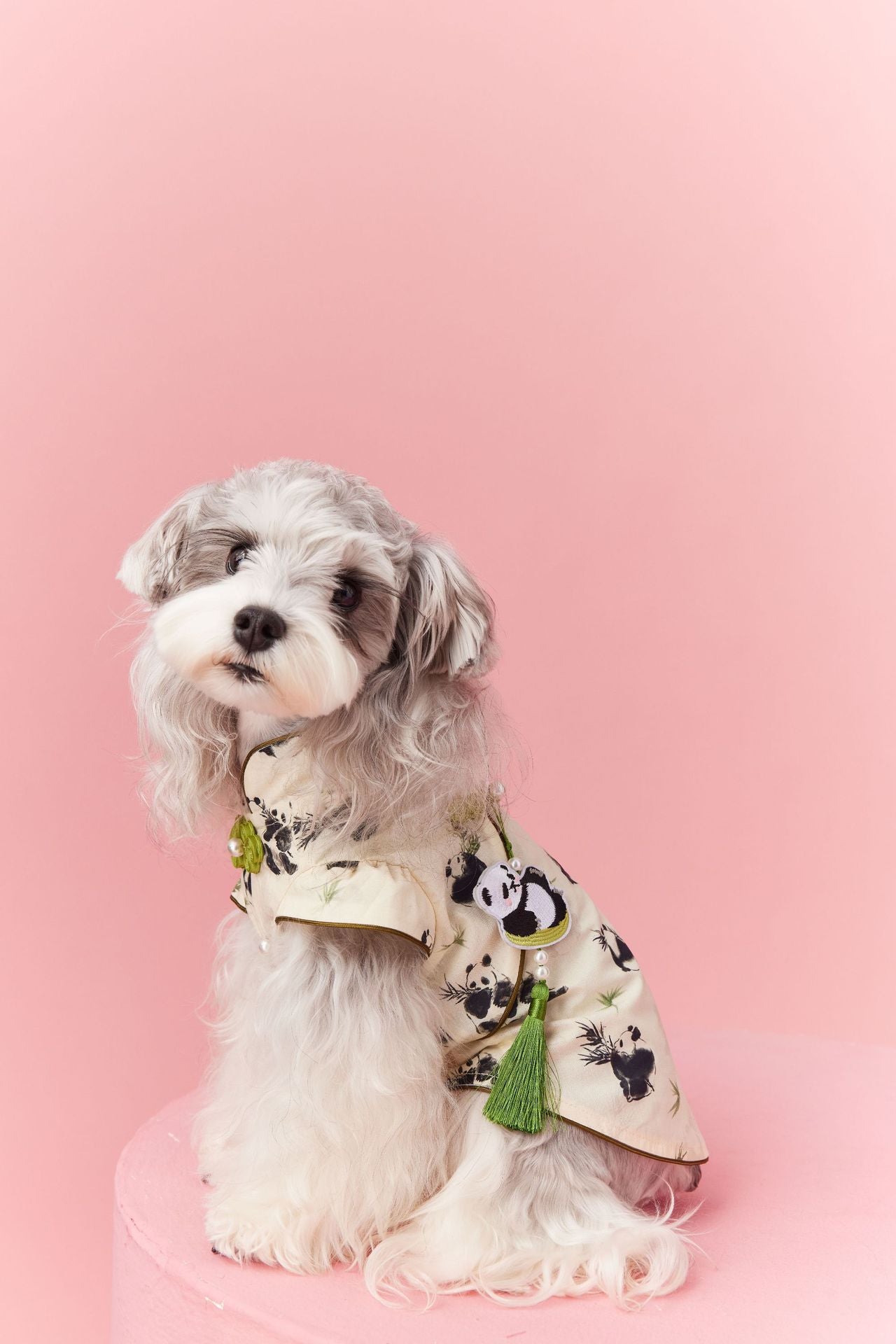 Panda Ruffle Cheongsam Dress