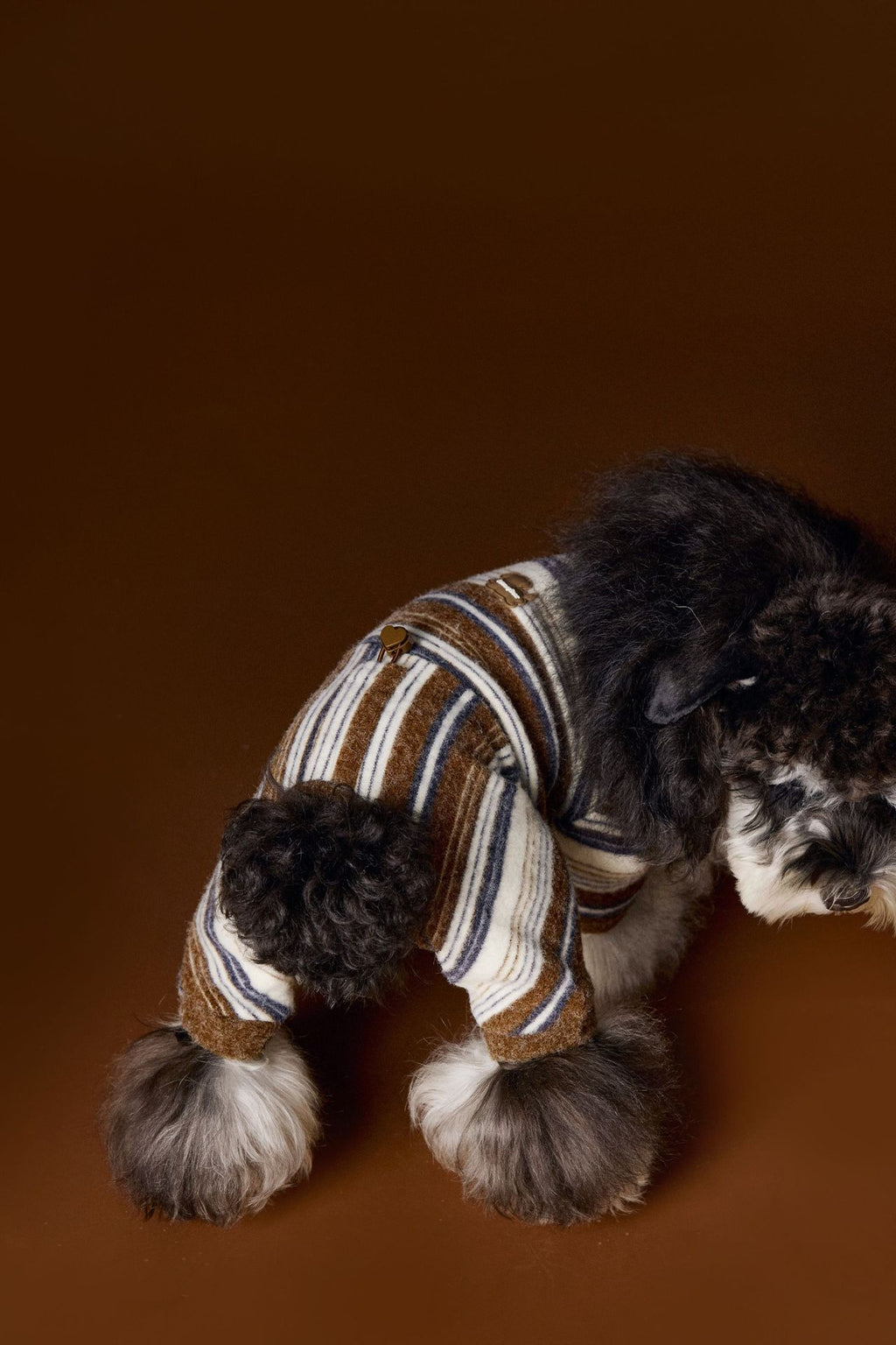 Retro Fuzzy Striped Four-Leg Suit