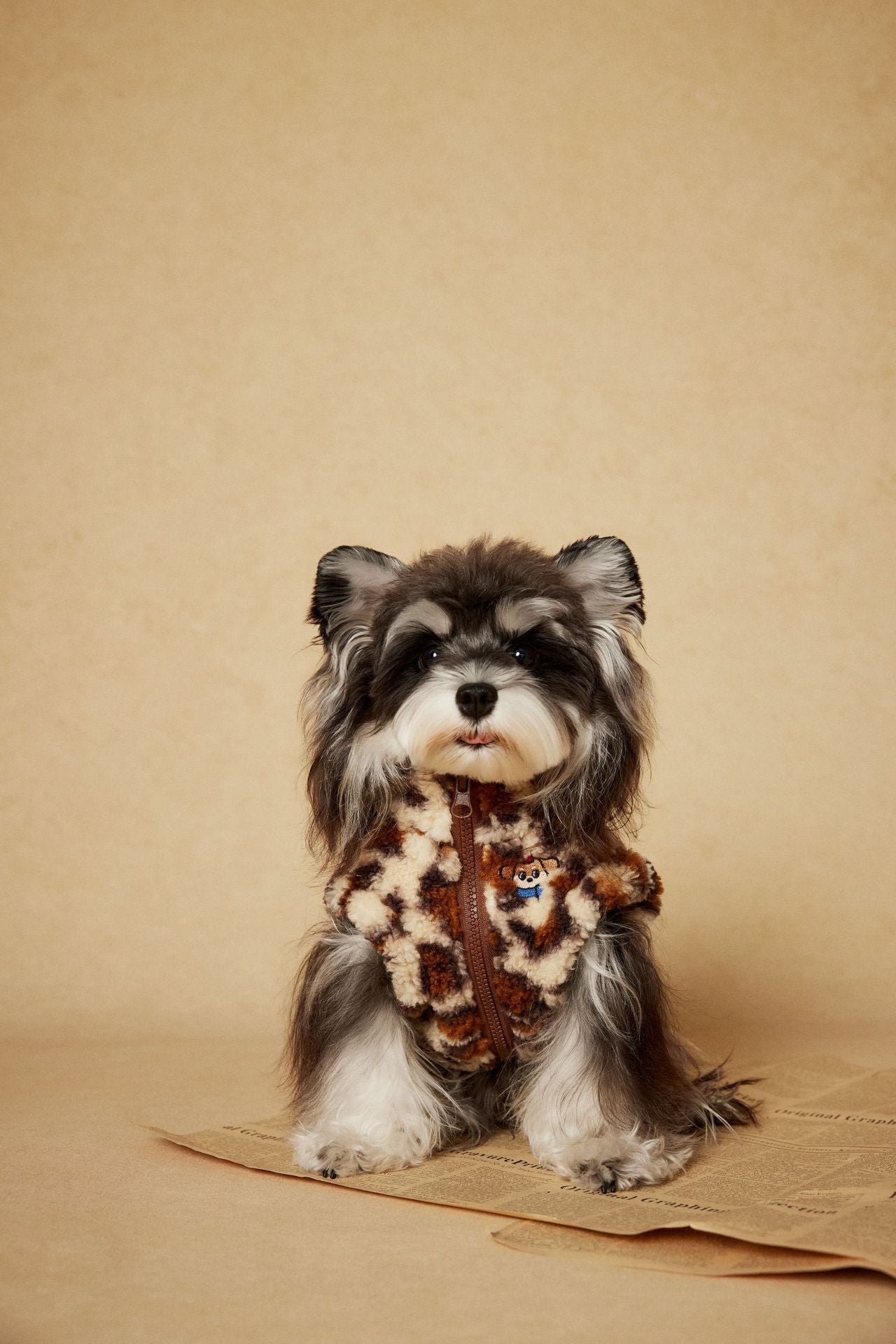 Retro Leopard Fleece Dog Vest