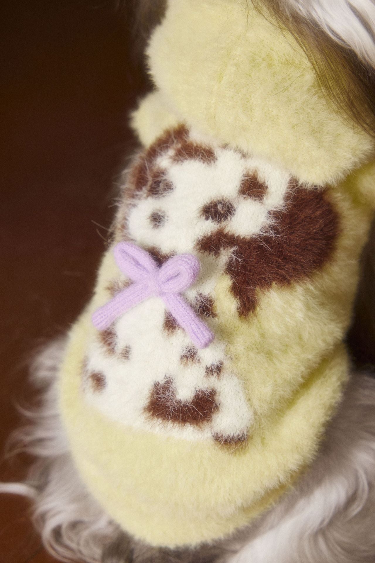 Spotted Pup Fuzzy Hooded Vest