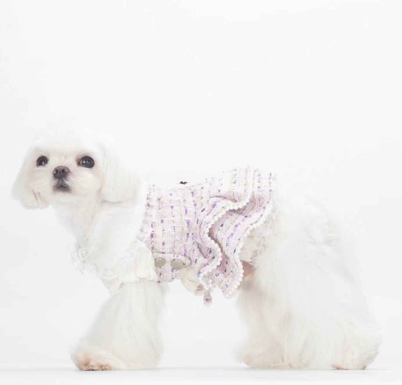 Elegant Tweed Pearl Button Jacket