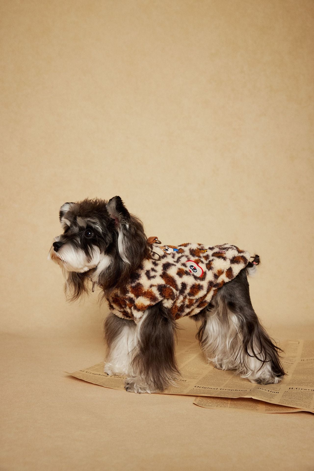 Retro Leopard Fleece Dog Vest