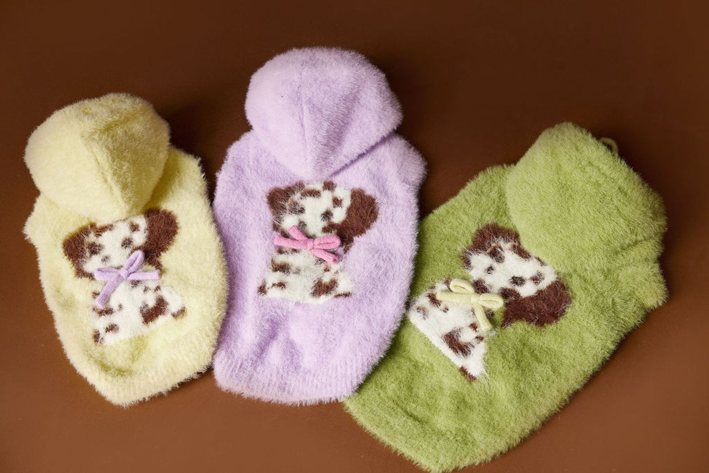 Spotted Pup Fuzzy Hooded Vest