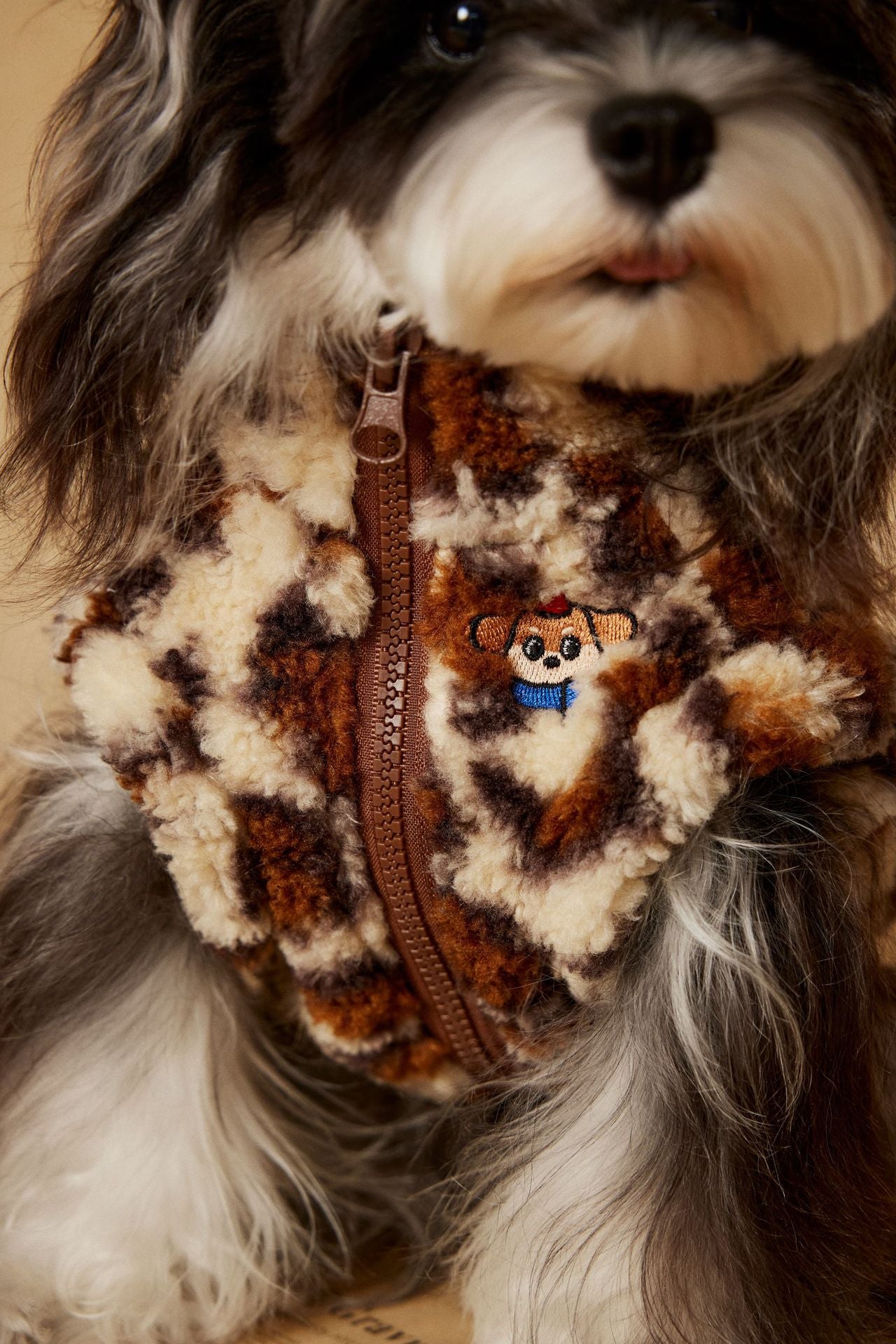 Retro Leopard Fleece Dog Vest
