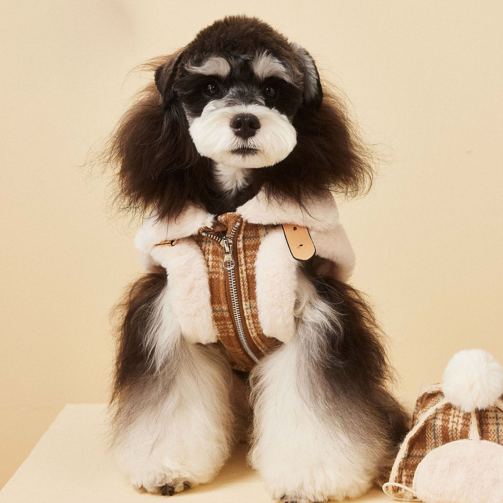 Plaid Fleece Lined Vest for Dogs